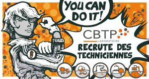 Affiche recrutement de techniciennes du Laboratoire CBTP