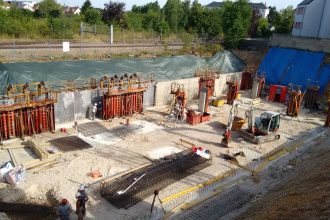 Réalisation d'un coffrage pour élévation d'un étage en sous-sol